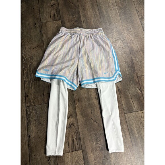 NIKE LEBRON DNA 6" DRI-FIT 3-IN-1 SHORTS PANTS WHITE/BLUE FZ1058-121 Men’s Large - Picture 3 of 12